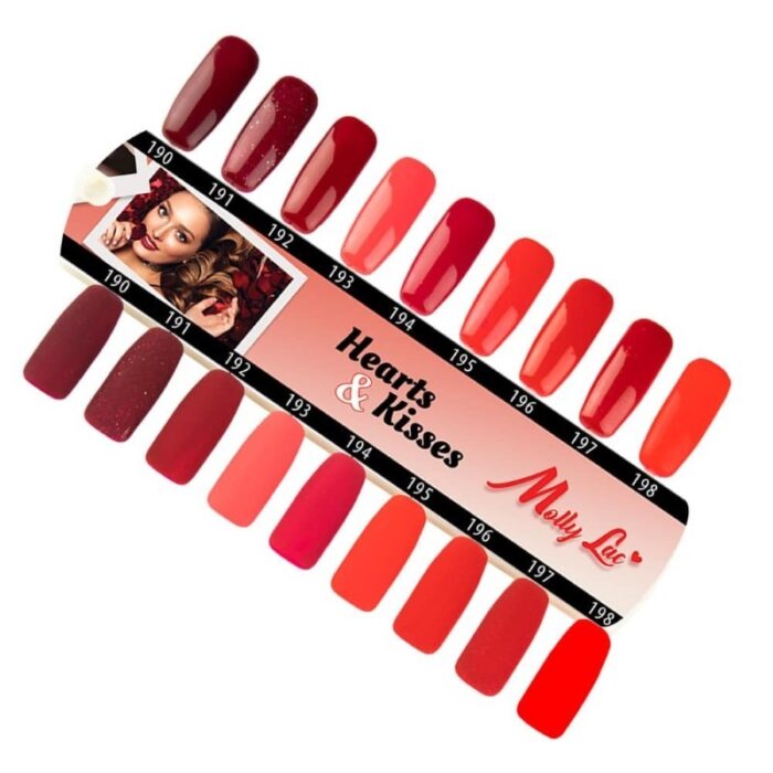 Esmalte semipermanente Molly Lac Red Kiss 8 grs. Hema Free 198 - Imagen 2