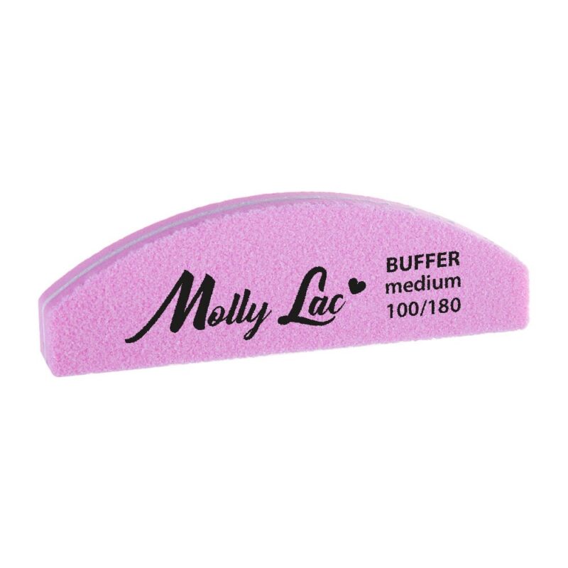 Mini lima Buffer soft media luna 100-180 Molly Lac. Tendencia en extensión de uña con Gel X Press
