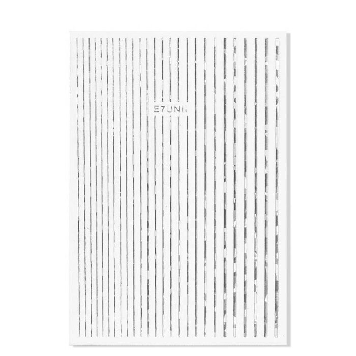 Pegatinas uñas tira metálica Plata