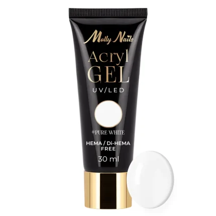 Molly Lac AcrylGel - Powder Gel Pure White 30ml Hema/Di-Hema Free