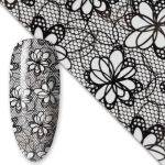 Foil Transfer Encaje Negro Flores