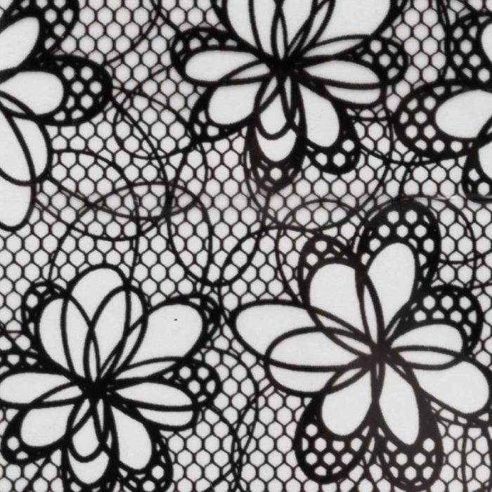Foil Transfer Encaje Negro Flores