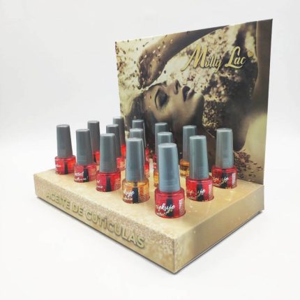 Molly Lac Expositor Aceite para Cutículas 15 unidades 5 ml. 5 Fragancias