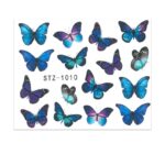 Pegatina uñas al Agua Mariposas azules STZ-1010