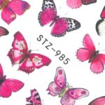Pegatina uñas al Agua Mariposas rosas STZ-985