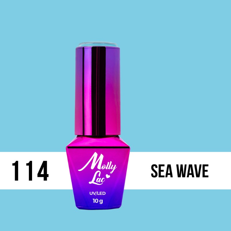 Esmalte semipermanente Molly Lac Sea Wave 10 ml 114 nueva colección blue sky