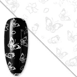 Foil Transfer Mariposas Blanco y Negro