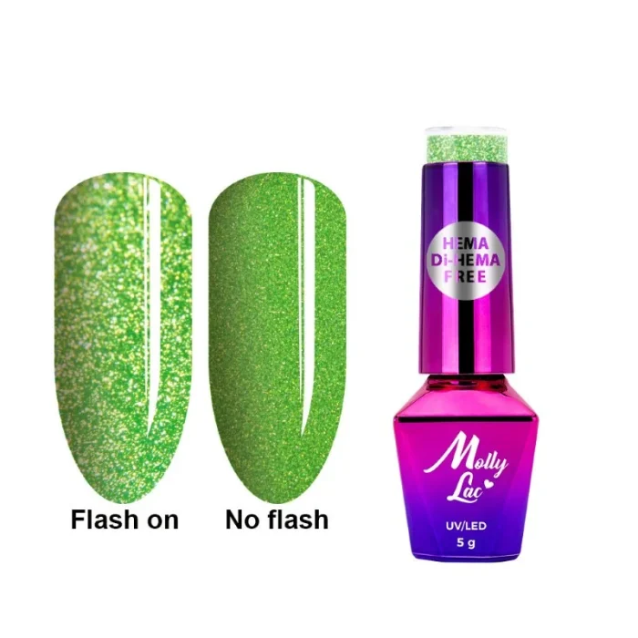 Esmalte semipermanente Molly Lac Flashing Lights Summer Edition Evergreen 5 ml 647