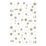 Pegatina uñas Navidad 3D Copos blanco y oro LS-J29