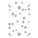 Pegatina uñas Navidad 3D Bolas blanco y plata LS-J34