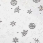 Pegatina uñas Navidad 3D Bolas blanco y plata LS-J34