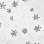 Pegatina uñas Navidad 3D Copos blanco y plata LS-J35