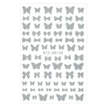 Pegatina uñas Navidad 3D Plata lazos y mariposas STZ-CS129