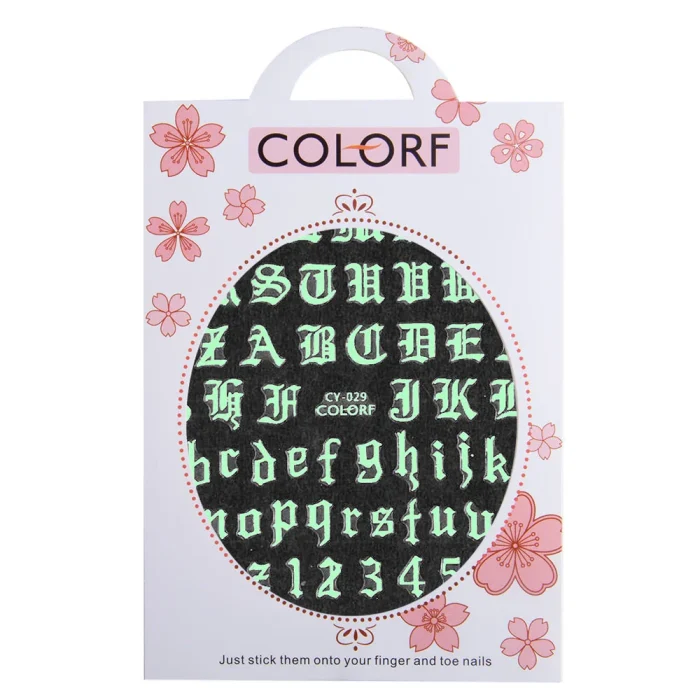 Pegatina uñas Letras fluorescentes CY-029