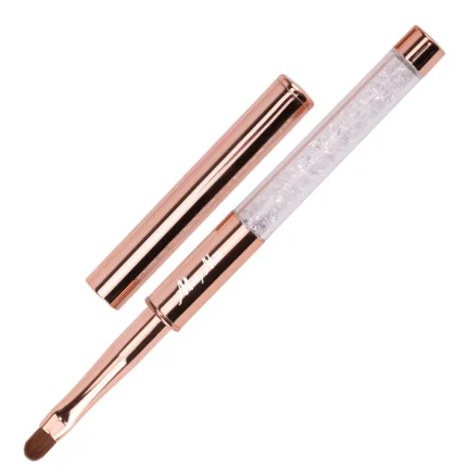 Pincel de gel de construcción con tapa Molly Nails nº 6 Oro con circonitas