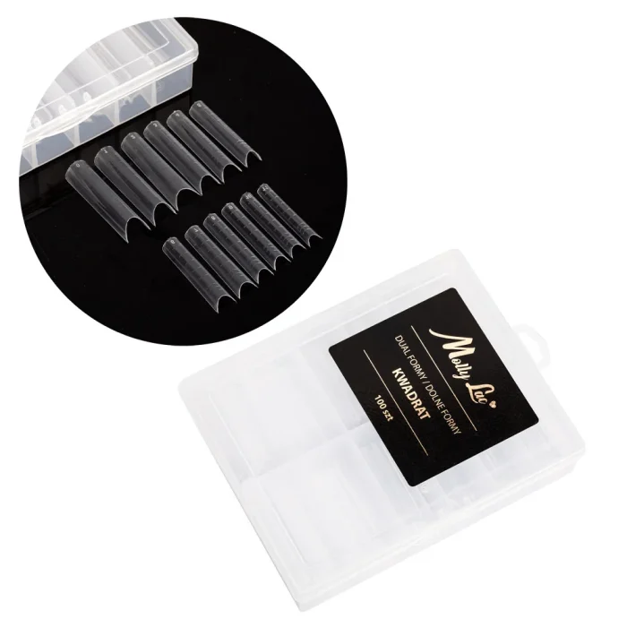 Moldes Dual Form Polyacrygel Cuadrados para punta - 100 unidades