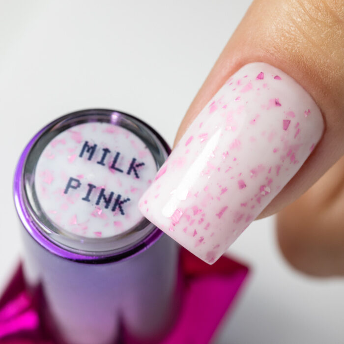 Molly Lac Rubber Base Flakes Milk Pink Hema Free 10 ml.