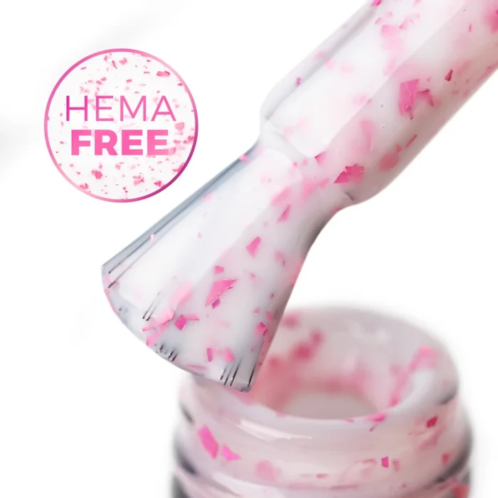 Molly Lac Rubber Base Flakes Milk Pink Hema Free 10 ml. - Imagen 4