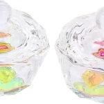 Vasito de cristal transparente con tapa